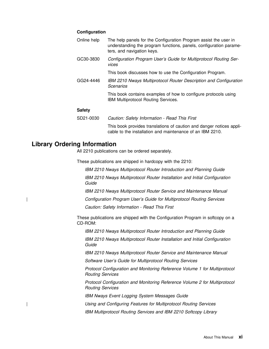 IBM SY27-0345-06 manual Library Ordering Information, Configuration, Safety 