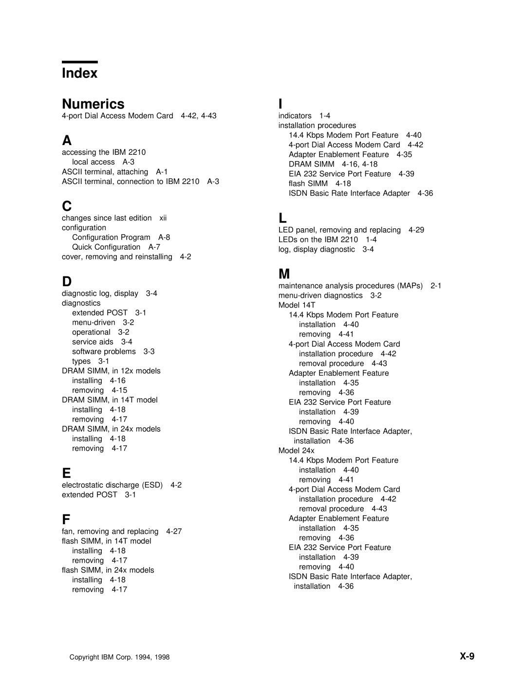 IBM SY27-0345-06 manual Index Numerics 