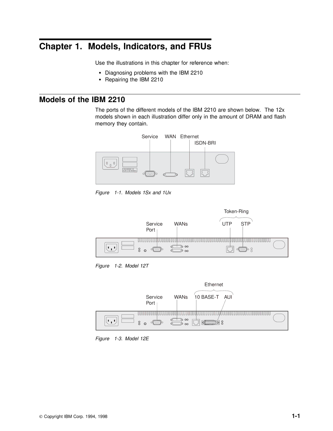 IBM SY27-0345-06 manual Models, Indicators, and FRUs, Models of the IBM 