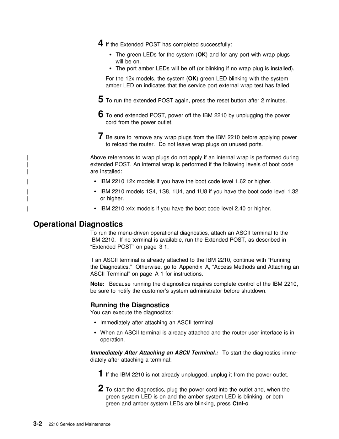 IBM SY27-0345-06 manual Operational Diagnostics, Running the Diagnostics 