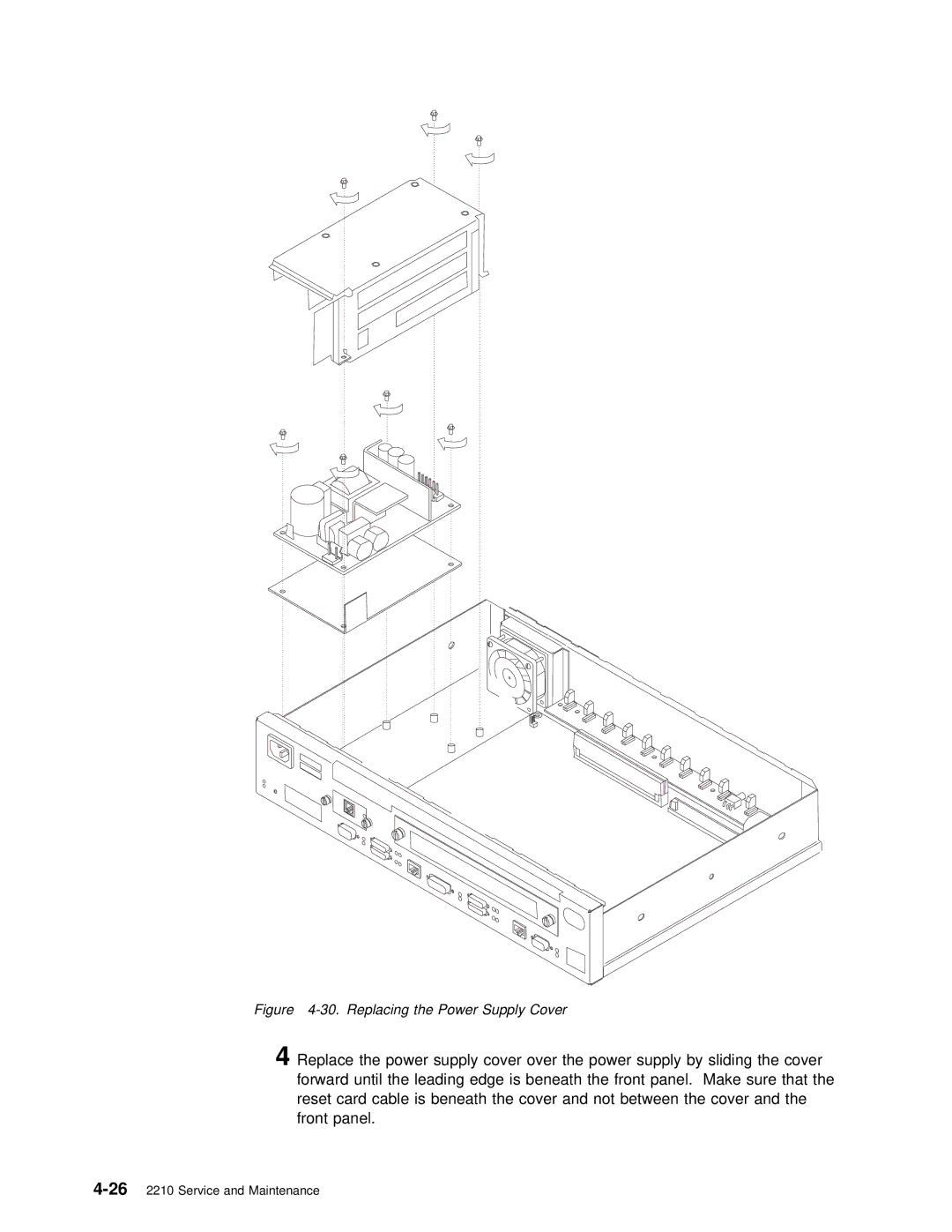 IBM SY27-0345-06 manual Replacing the Power Supply Cover 