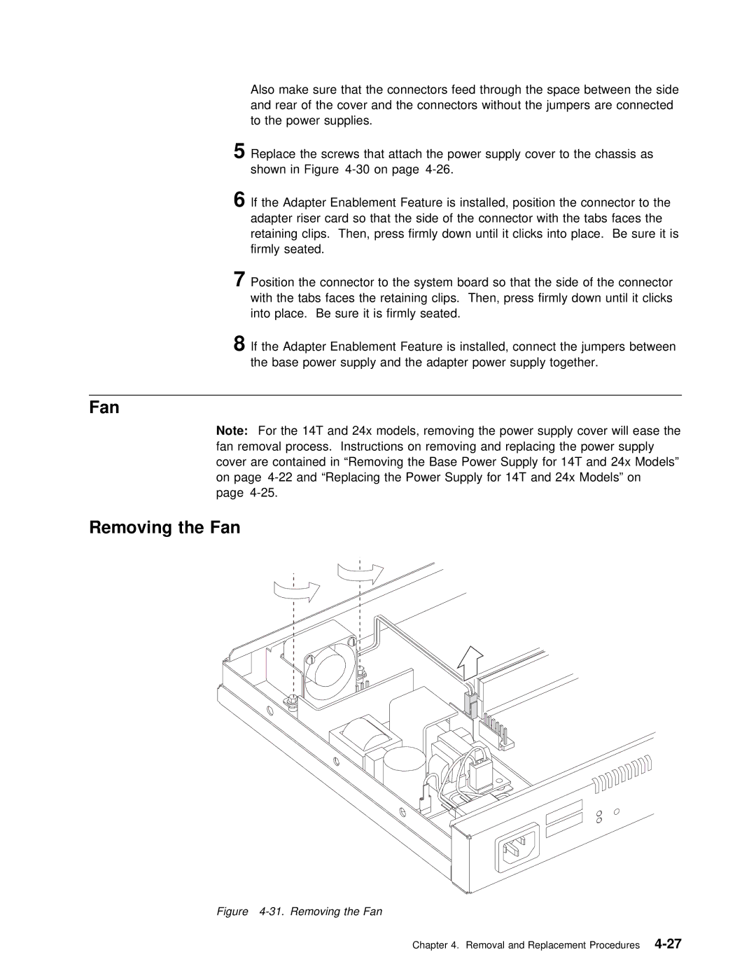 IBM SY27-0345-06 manual Removing the Fan 