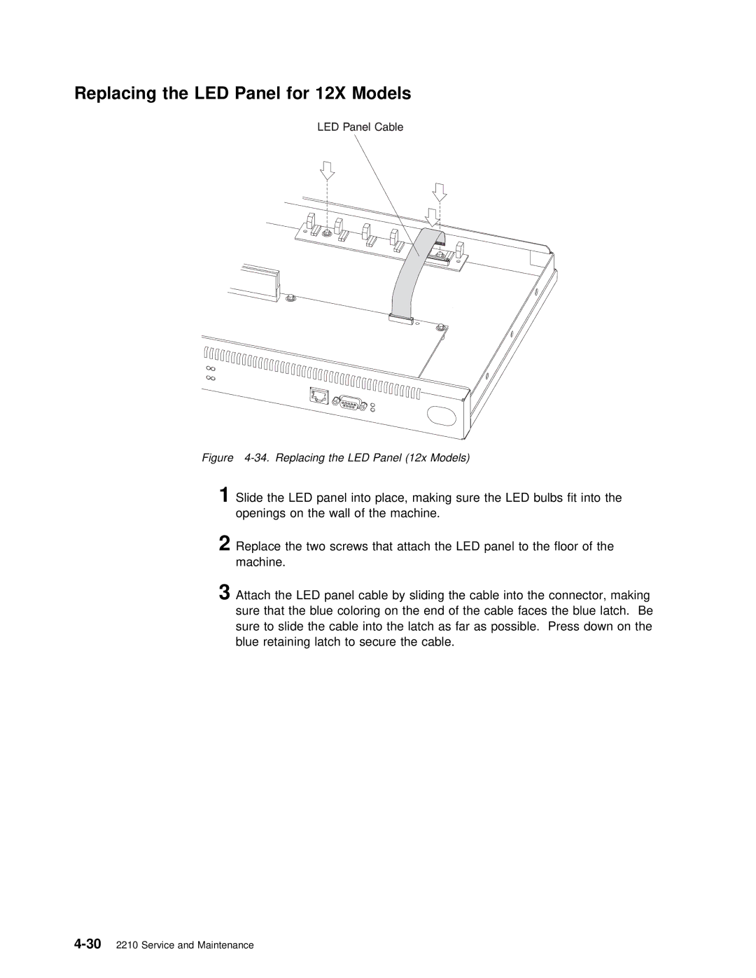 IBM SY27-0345-06 manual Replacing the LED Panel for 12X Models, Replacing the LED Panel 12x Models 