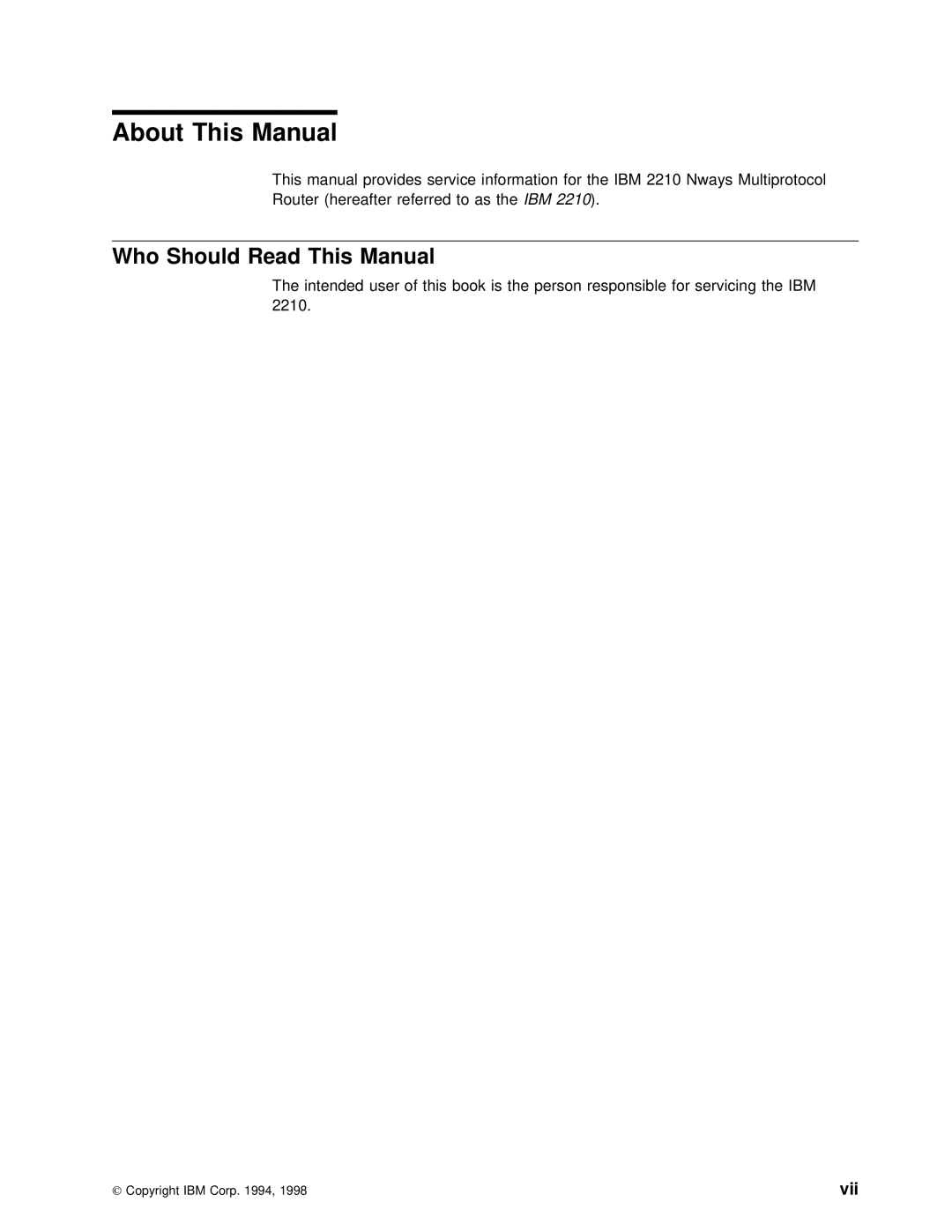 IBM SY27-0345-06 manual Who Should Read This Manual, Vii 