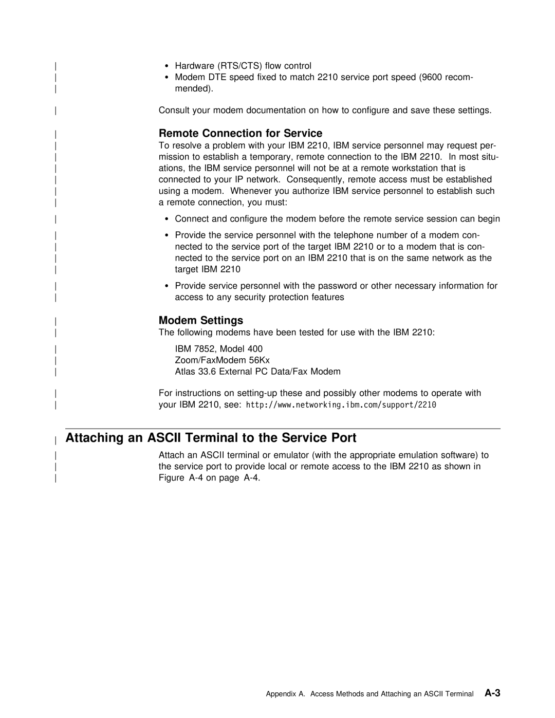 IBM SY27-0345-06 manual Port, Modem Settings 