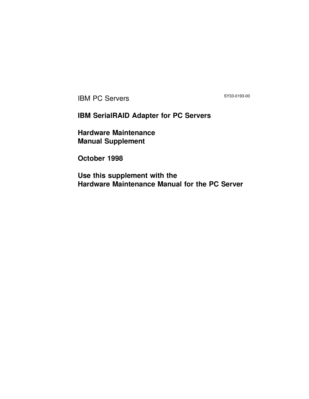 IBM SY33-0193-00 manual Ibm 