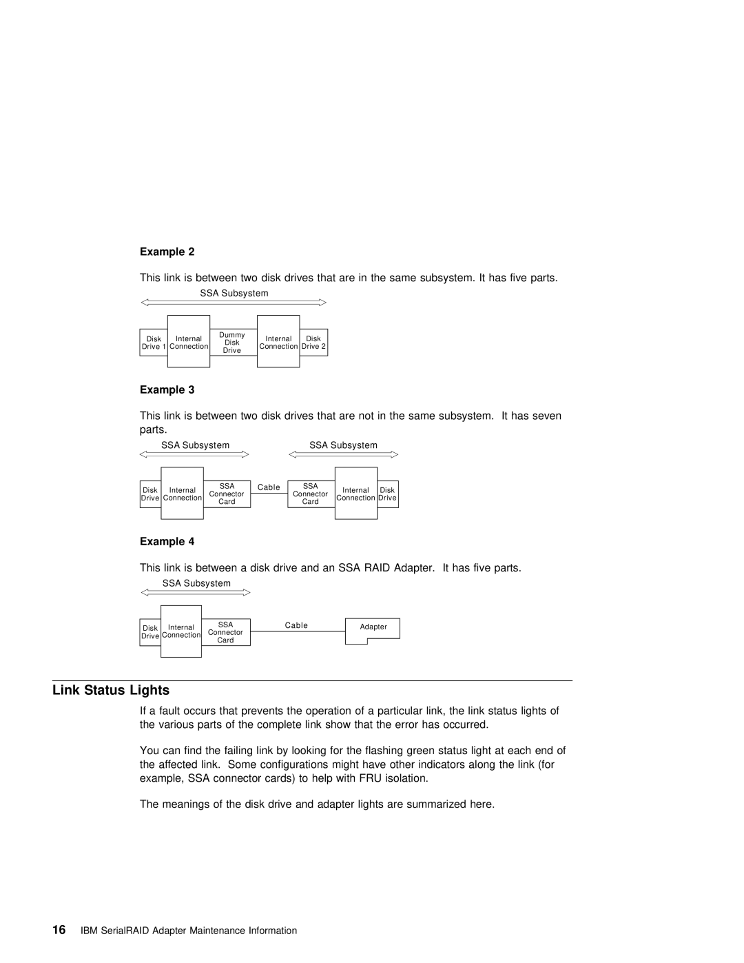 IBM SY33-0193-00 manual Link Status Lights 