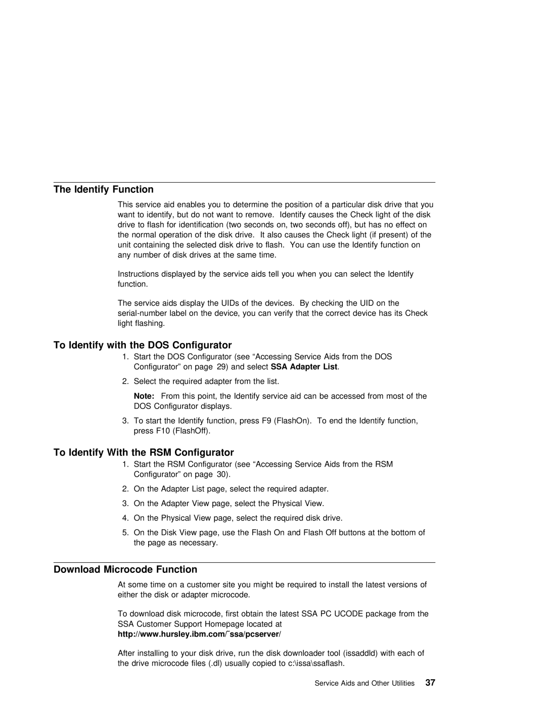 IBM SY33-0193-00 manual Identify Function, To Identify with the DOS Configurator, To Identify With the RSM Configurator 