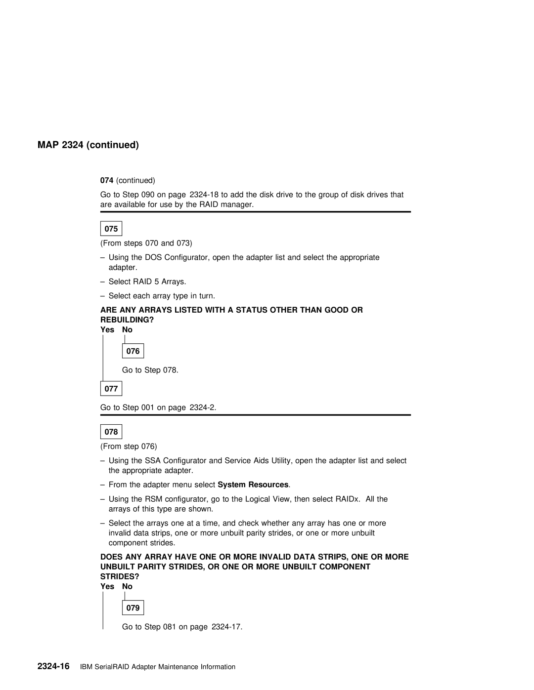 IBM SY33-0193-00 manual 075, Yes No 076, 077, Or More 