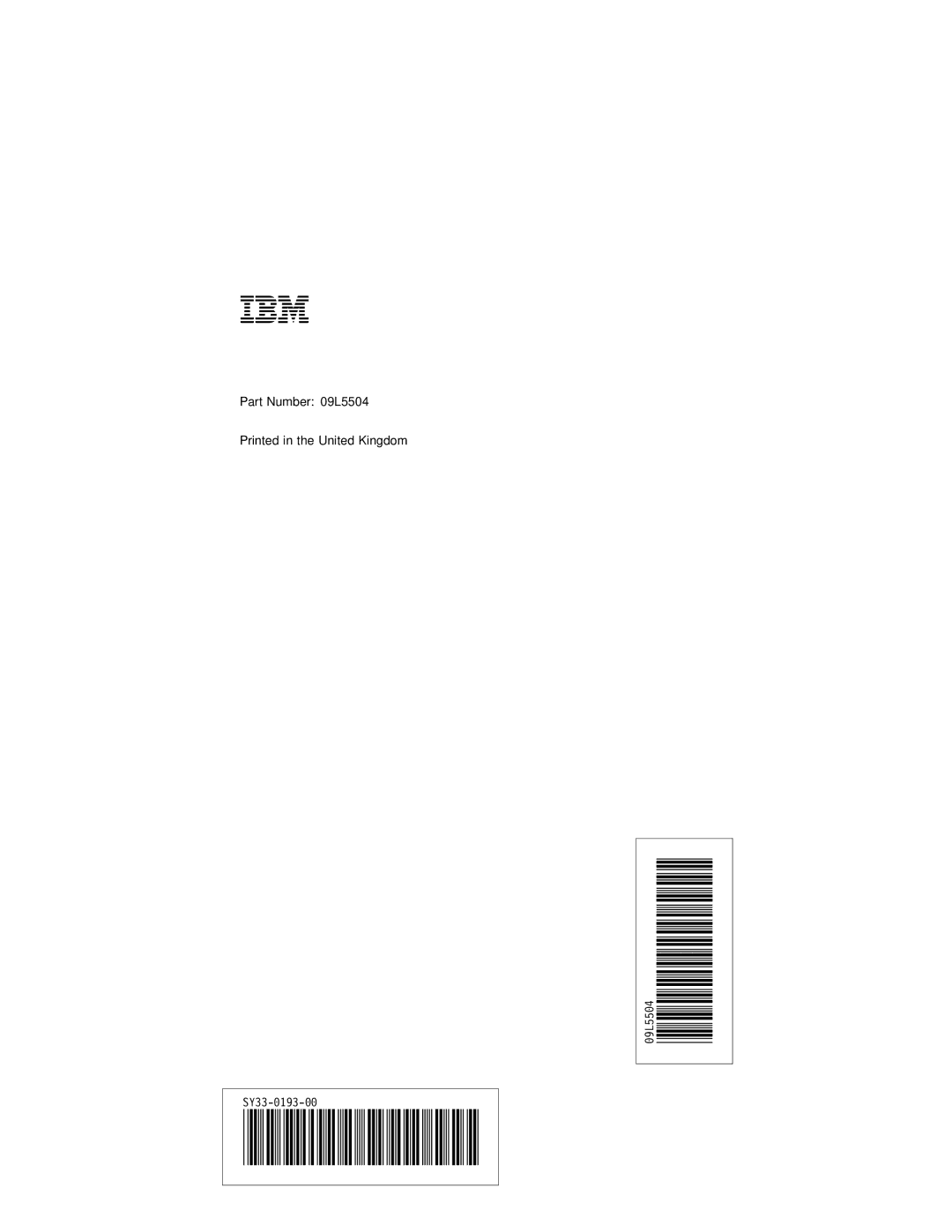 IBM SY33-0193-00 manual Ibm 