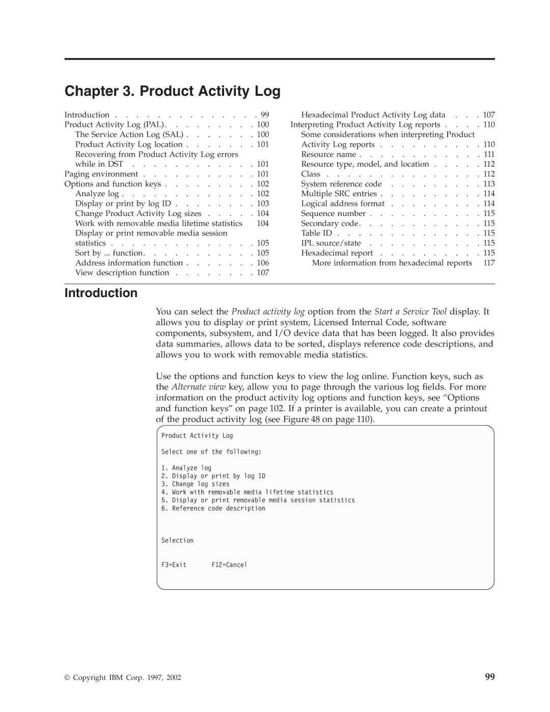 IBM SY44-5902-05 manual Product Activity Log, Introduction 