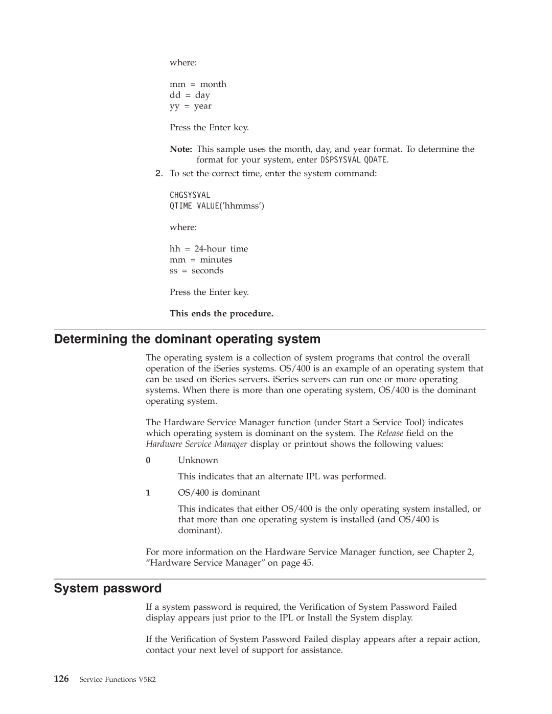 IBM SY44-5902-05 manual Determining the dominant operating system, System password 