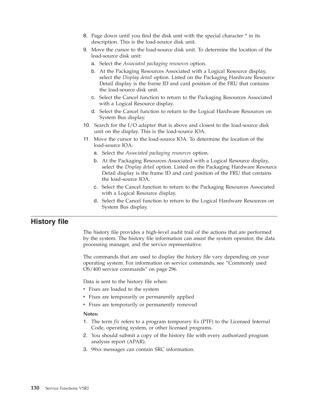 IBM SY44-5902-05 manual History file 