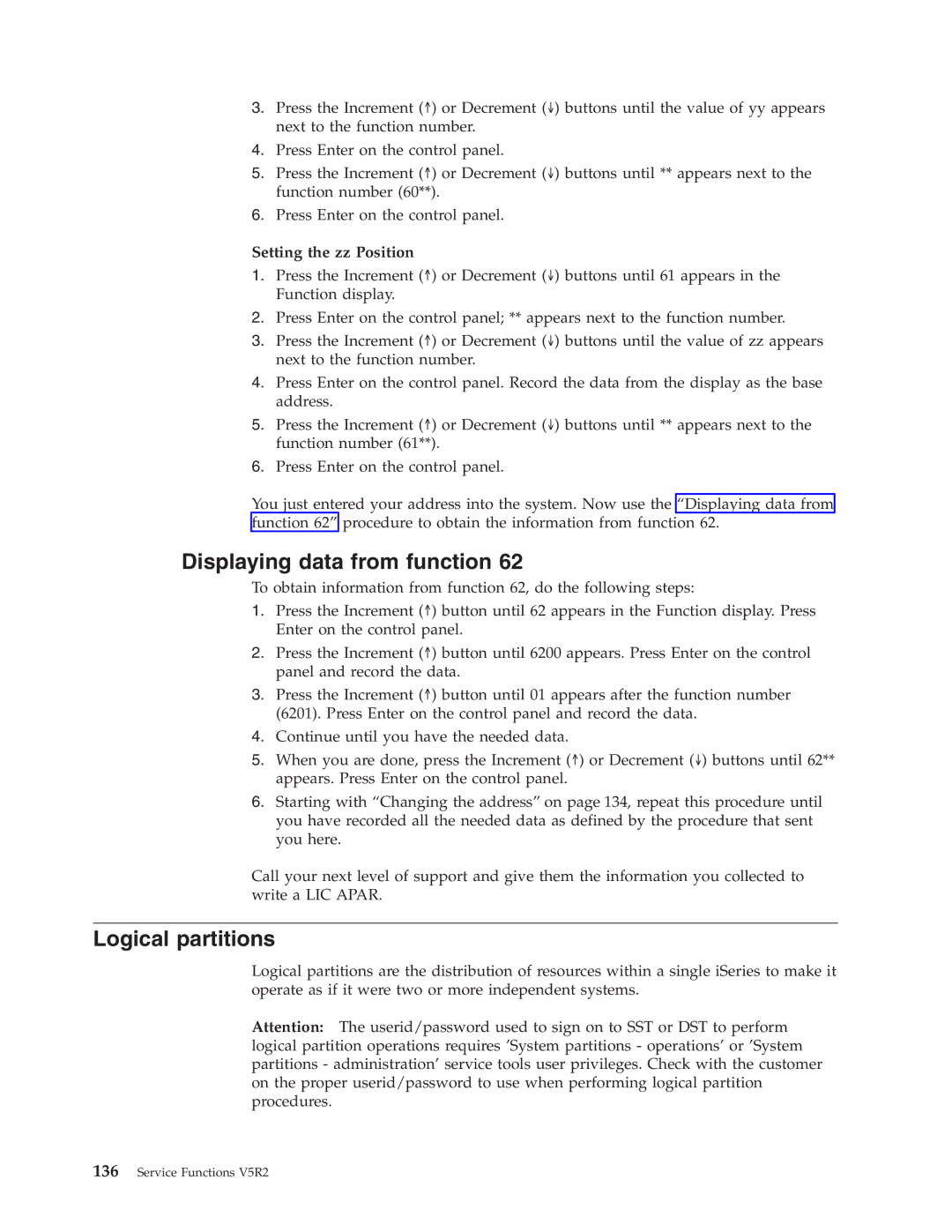 IBM SY44-5902-05 manual Displaying data from function, Logical partitions 