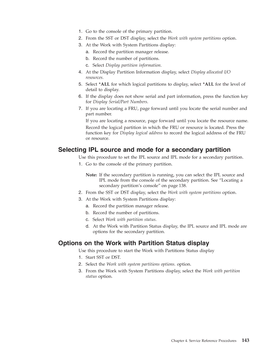 IBM SY44-5902-05 manual Selecting IPL source and mode for a secondary partition 