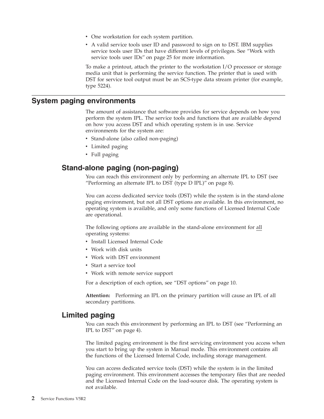 IBM SY44-5902-05 manual System paging environments, Stand-alone paging non-paging, Limited paging 