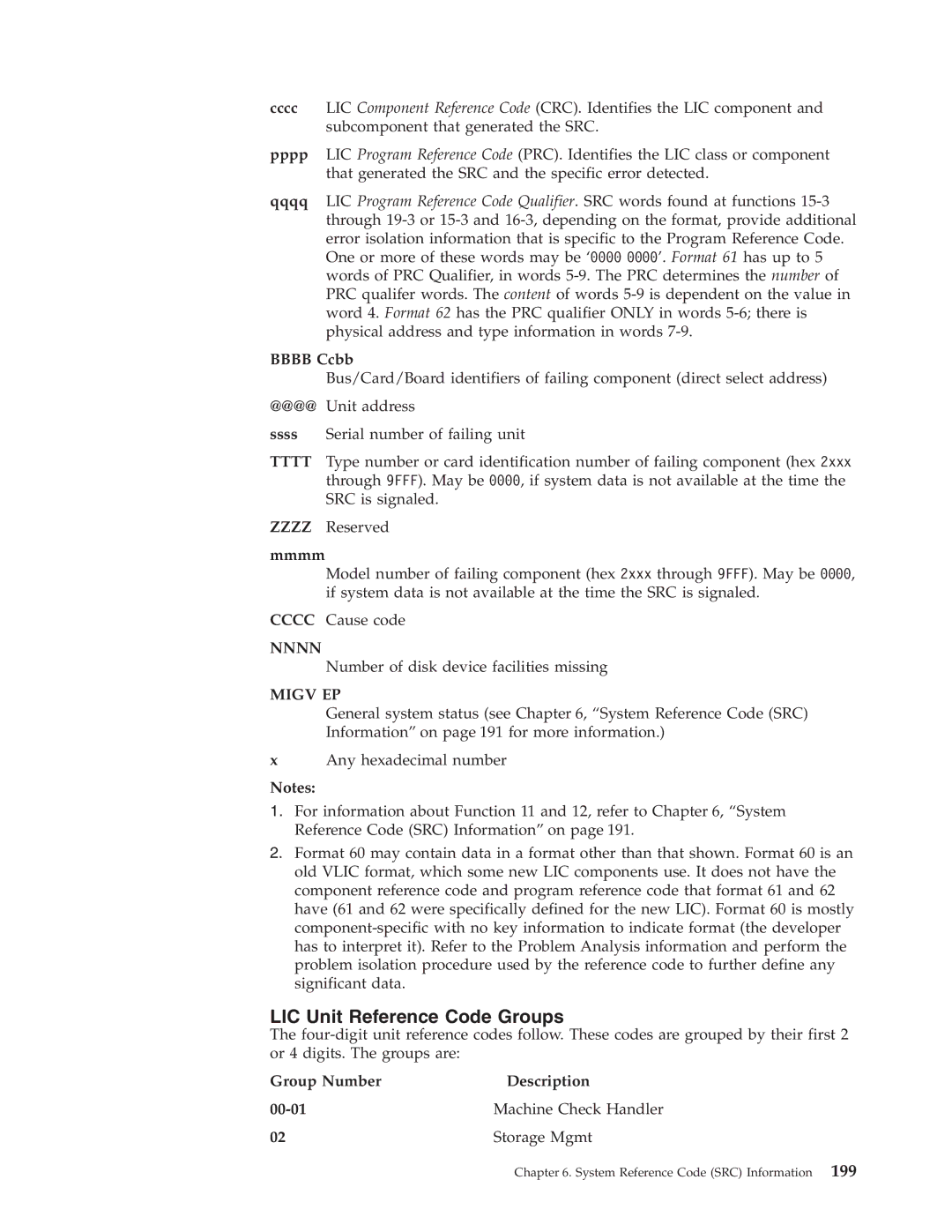 IBM SY44-5902-05 manual LIC Unit Reference Code Groups, Bbbb Ccbb, Mmmm 