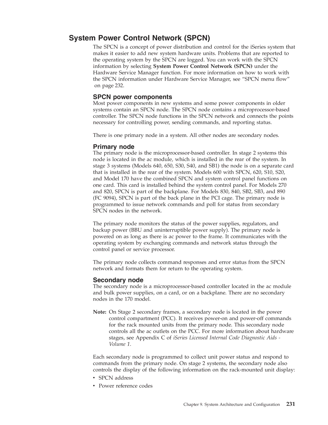 IBM SY44-5902-05 manual Spcn power components, Primary node, Secondary node 