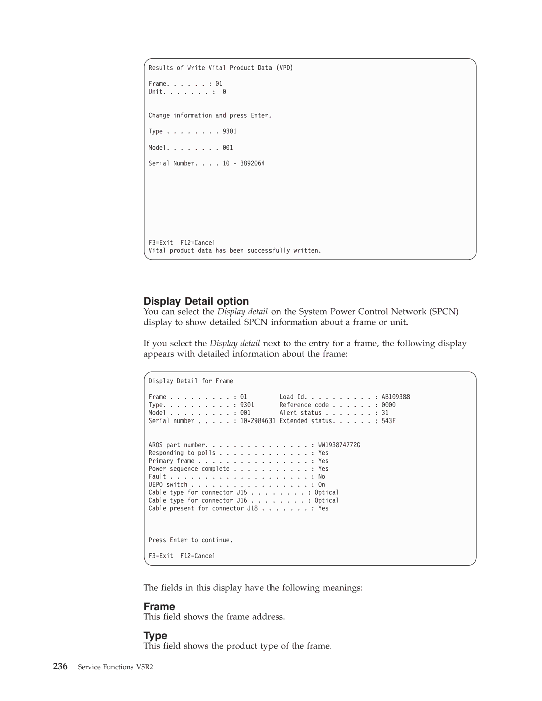 IBM SY44-5902-05 manual Display Detail option 