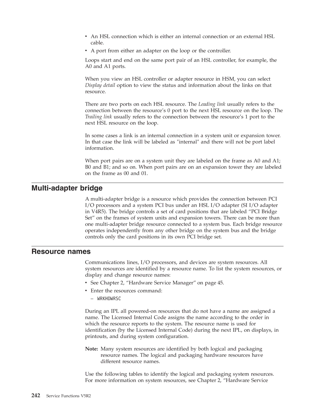 IBM SY44-5902-05 manual Multi-adapter bridge, Resource names 