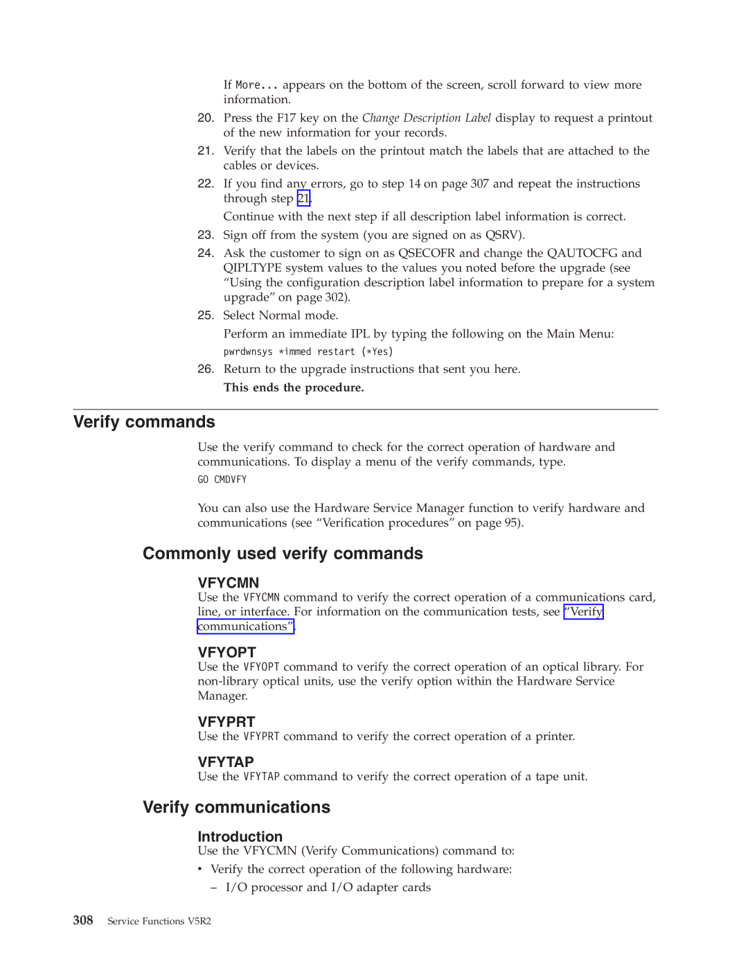 IBM SY44-5902-05 manual Verify commands, Commonly used verify commands 