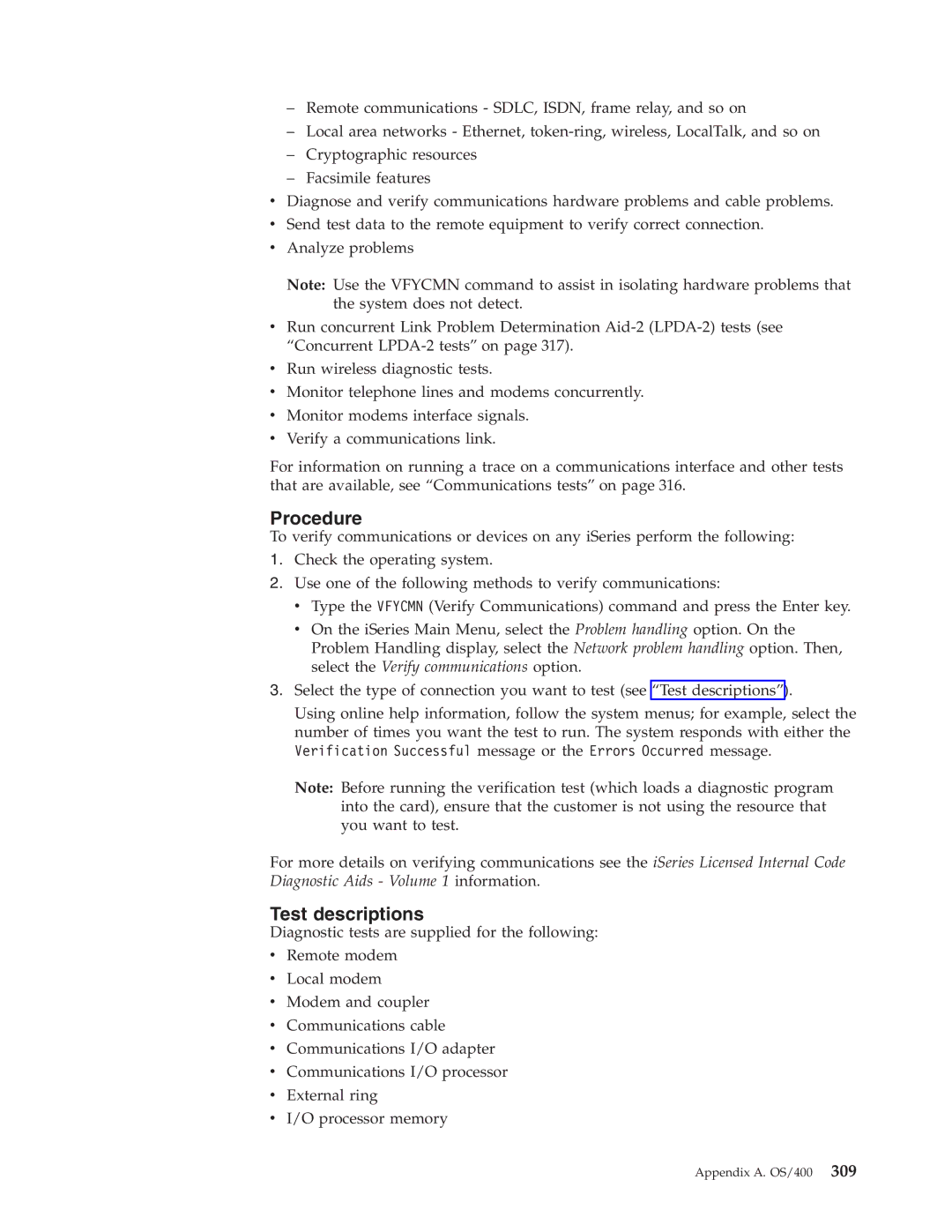 IBM SY44-5902-05 manual Procedure, Test descriptions 