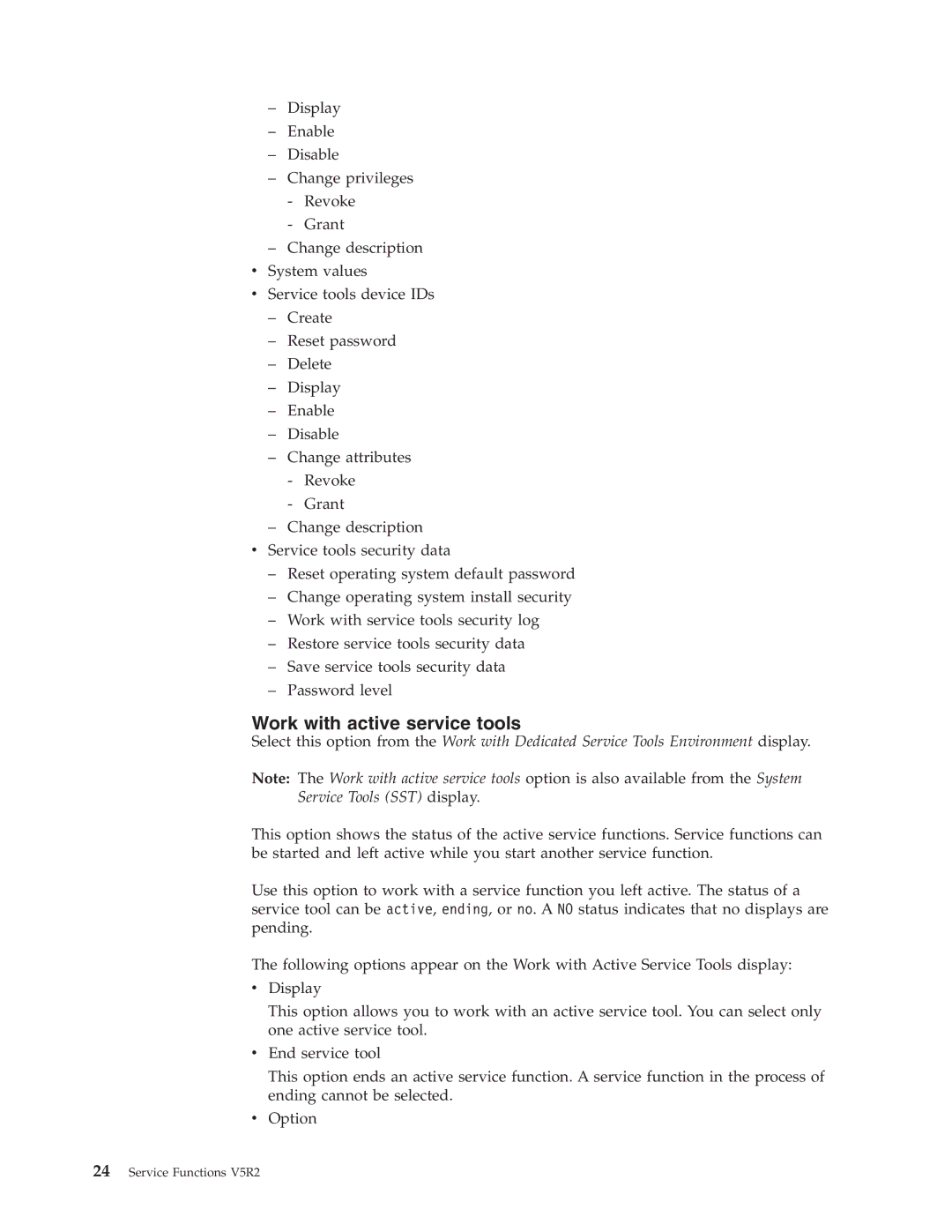 IBM SY44-5902-05 manual Work with active service tools 