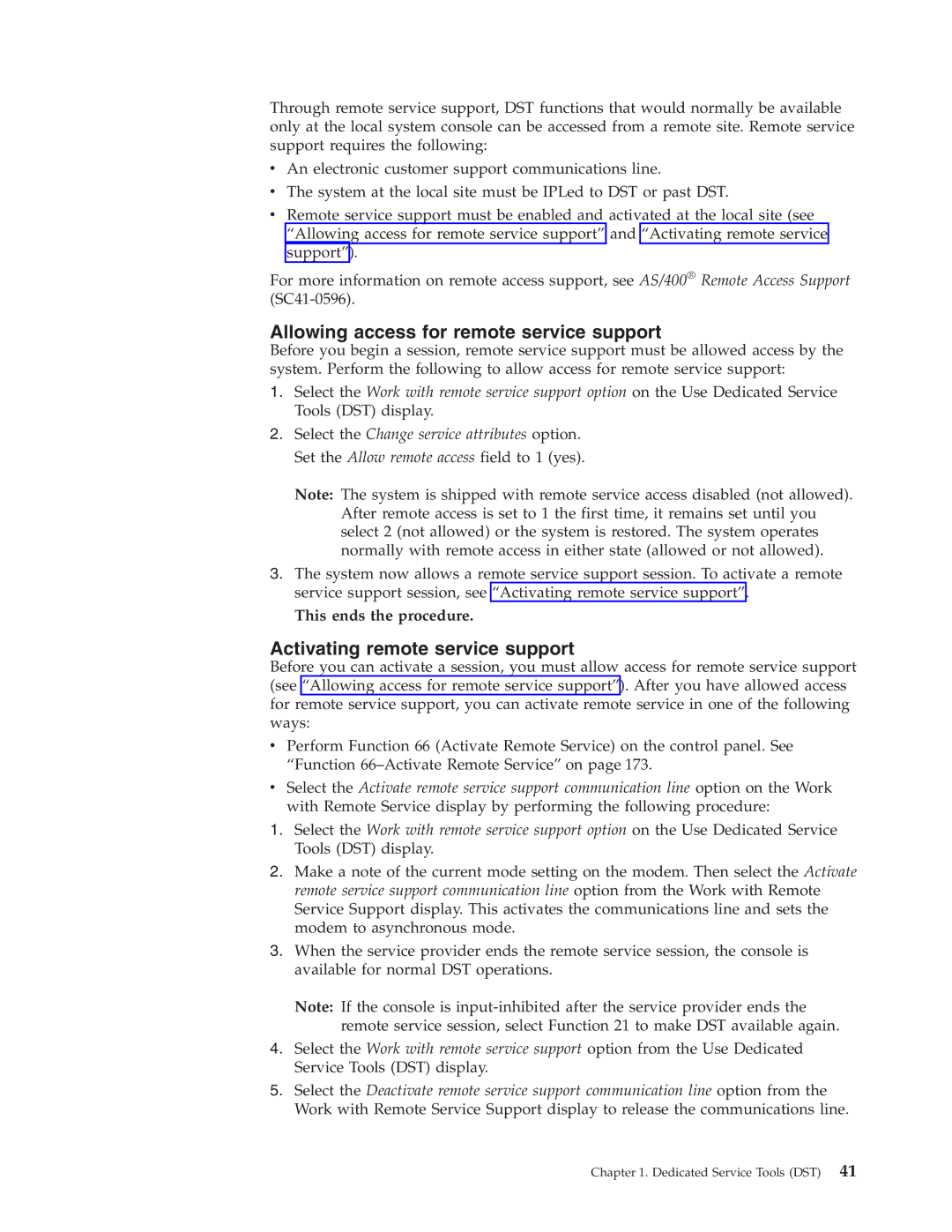 IBM SY44-5902-05 manual Allowing access for remote service support, Activating remote service support 