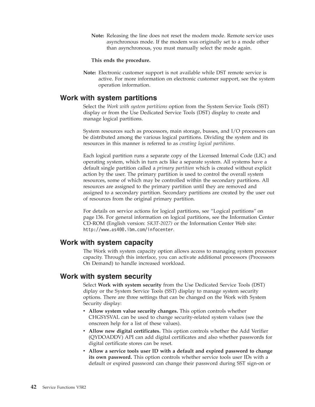 IBM SY44-5902-05 manual Work with system partitions, Work with system capacity, Work with system security 