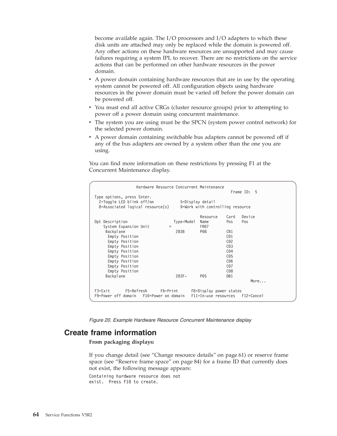 IBM SY44-5902-05 manual Create frame information, DB1 