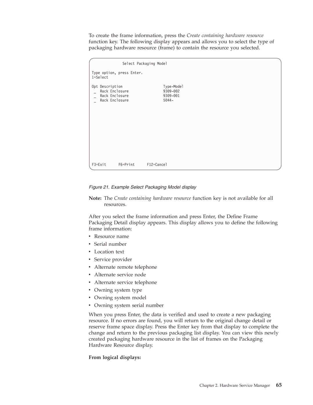 IBM SY44-5902-05 manual Example Select Packaging Model display 