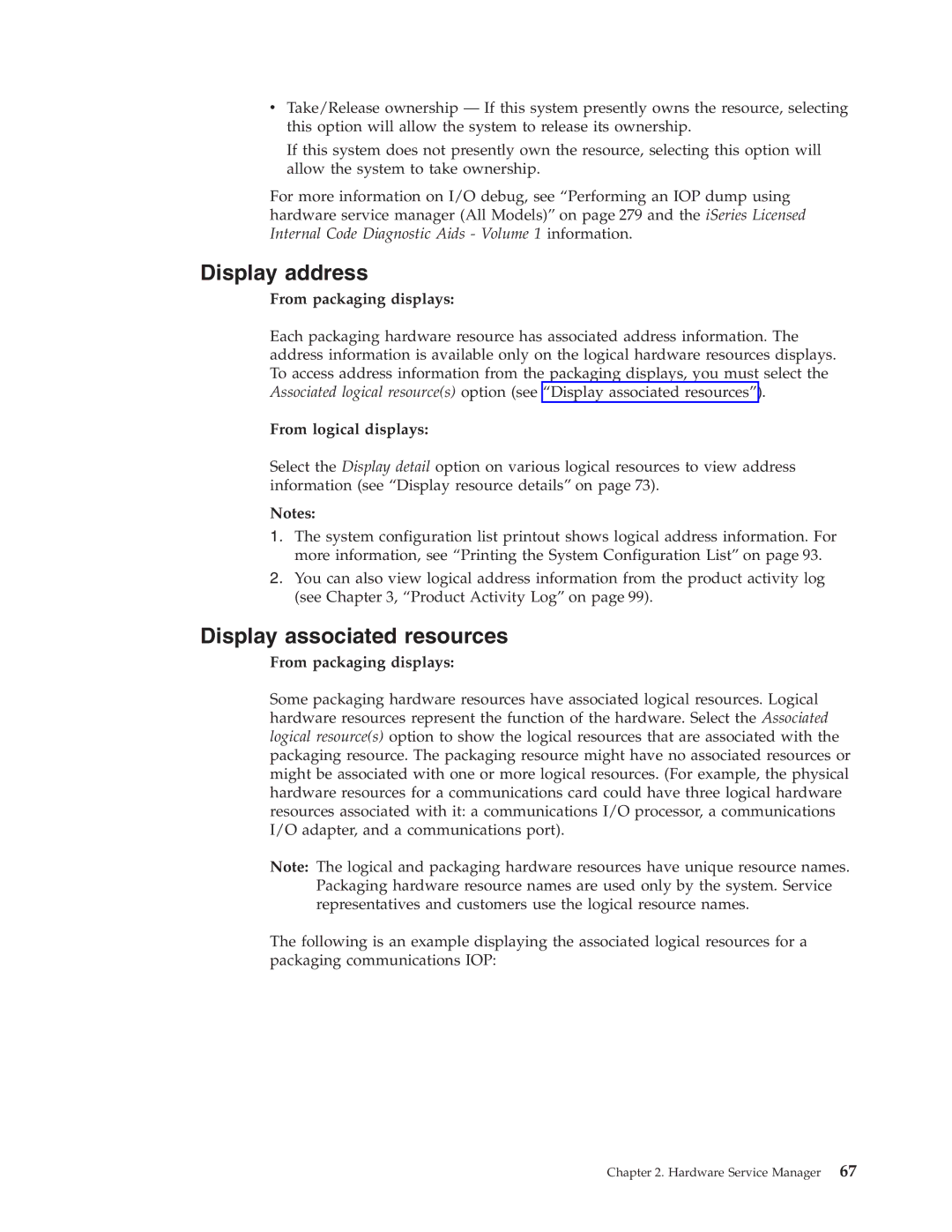 IBM SY44-5902-05 manual Display address, Display associated resources 