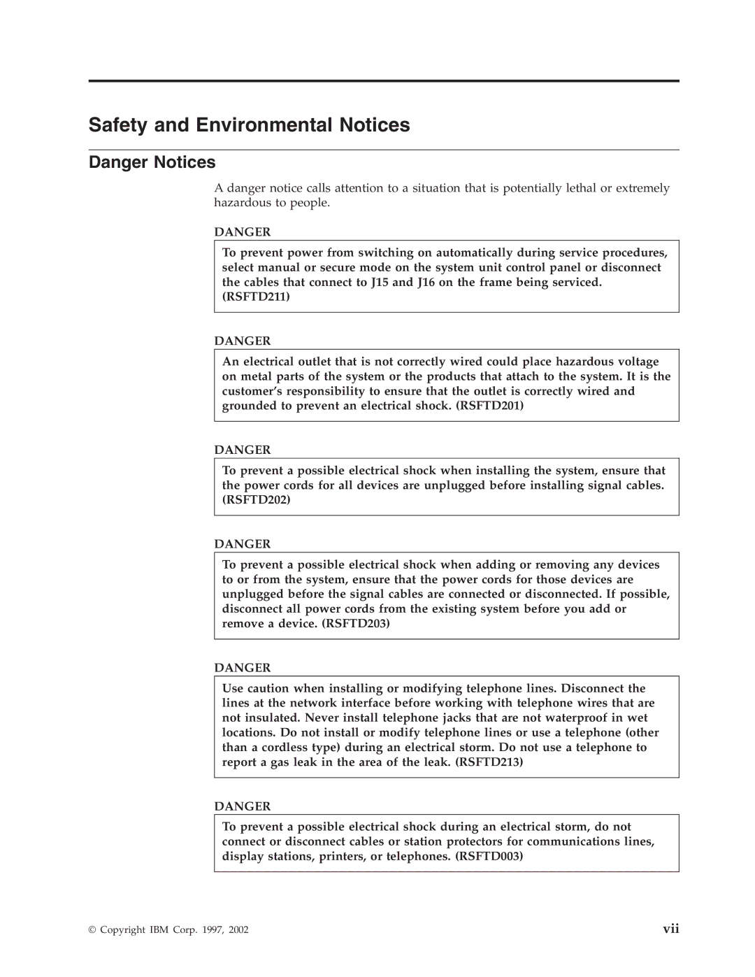 IBM SY44-5902-05 manual Safety and Environmental Notices, Vii 