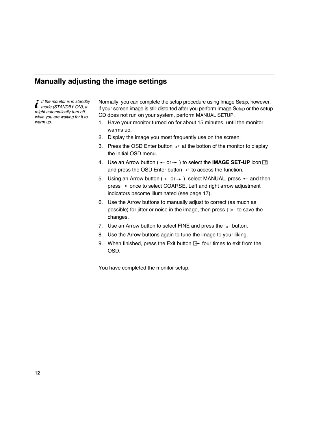 IBM T 541 manual Manually adjusting the image settings 