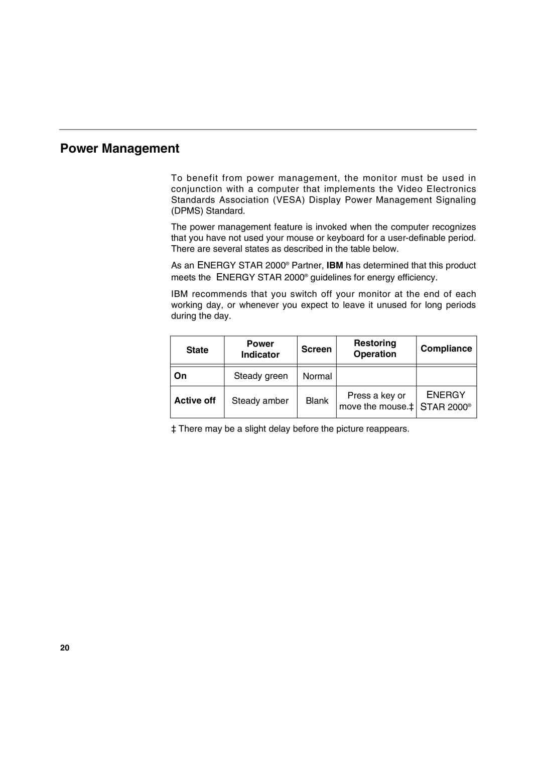 IBM T 541 manual Power Management 