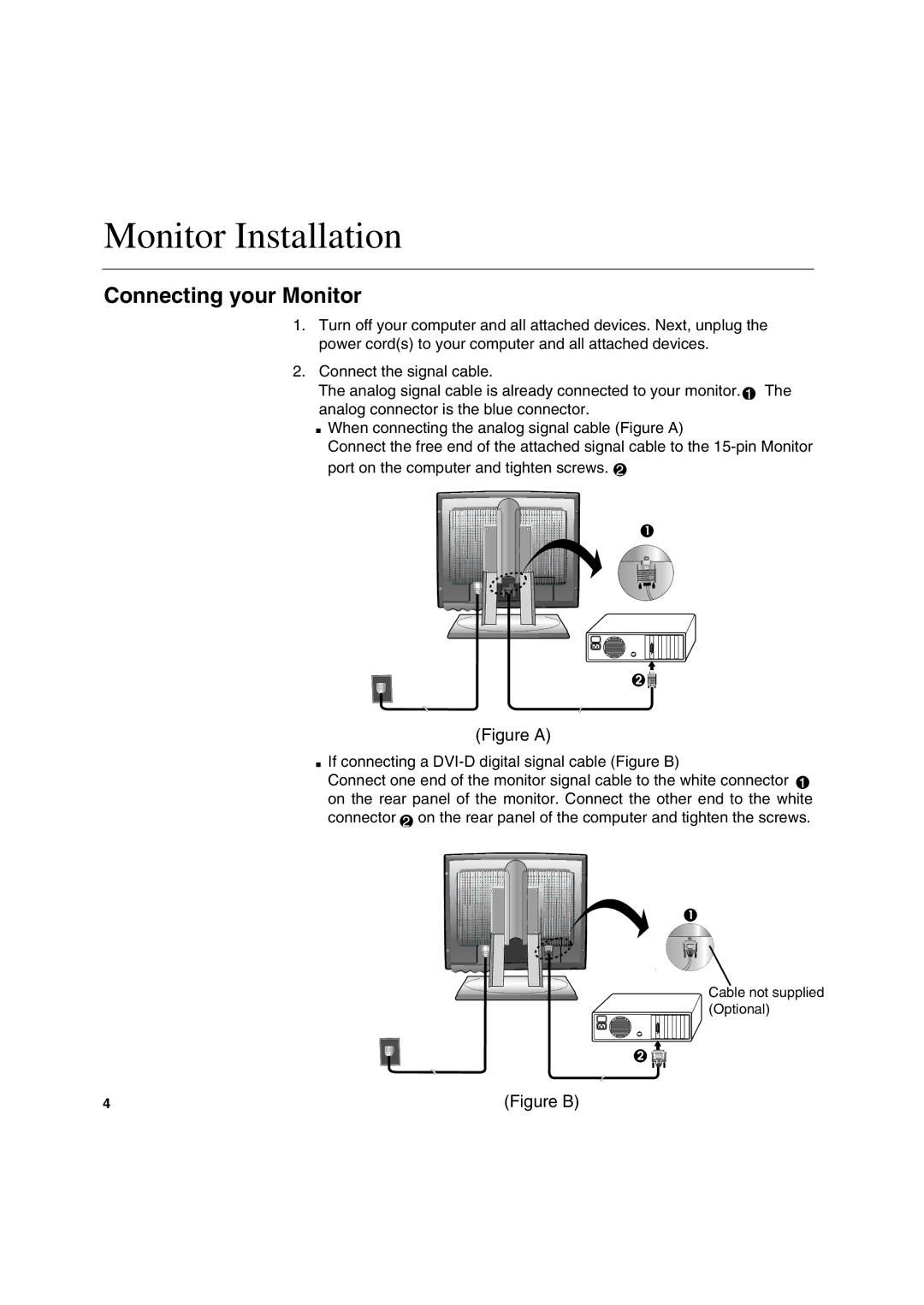 IBM T 541 manual Monitor Installation, Connecting your Monitor 