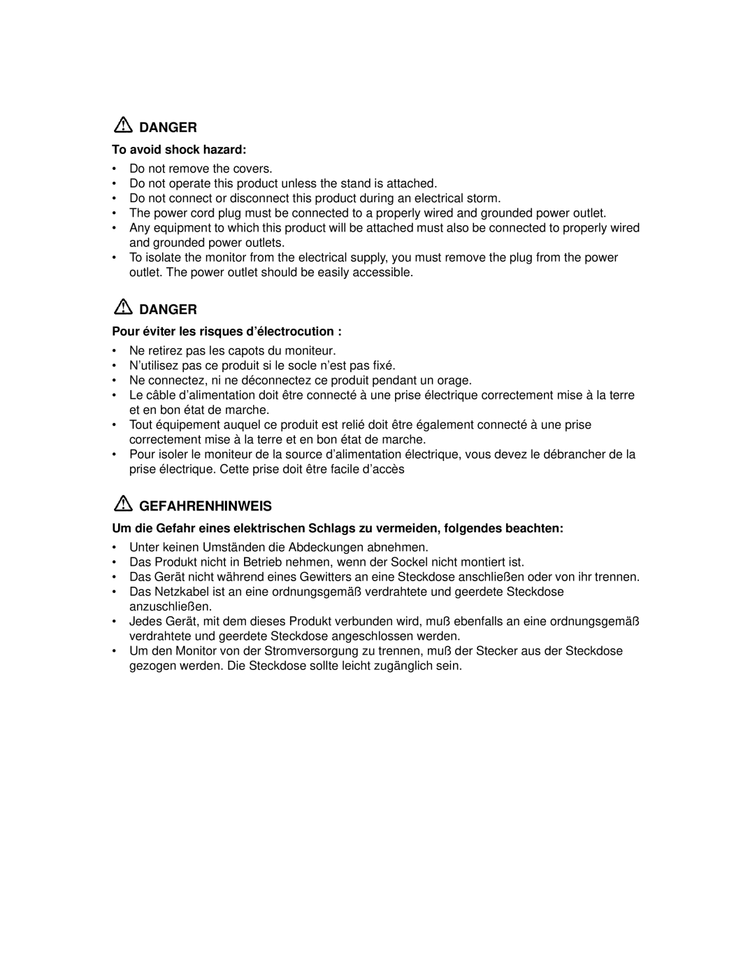 IBM T 55A manual Gefahrenhinweis 