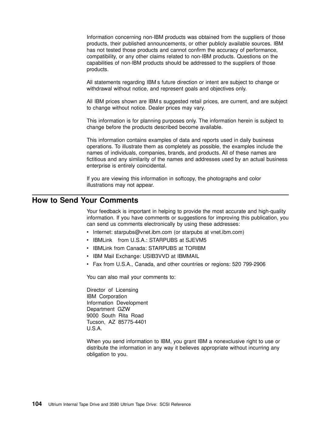 IBM T200F manual How to Send Your Comments 