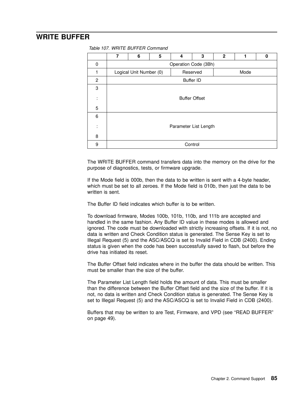 IBM T200F manual Write Buffer Command 