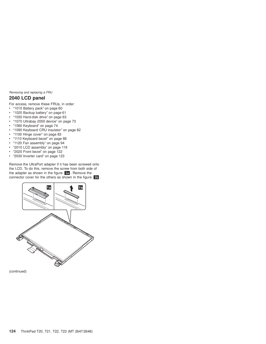 IBM T22, T21 manual LCD panel 