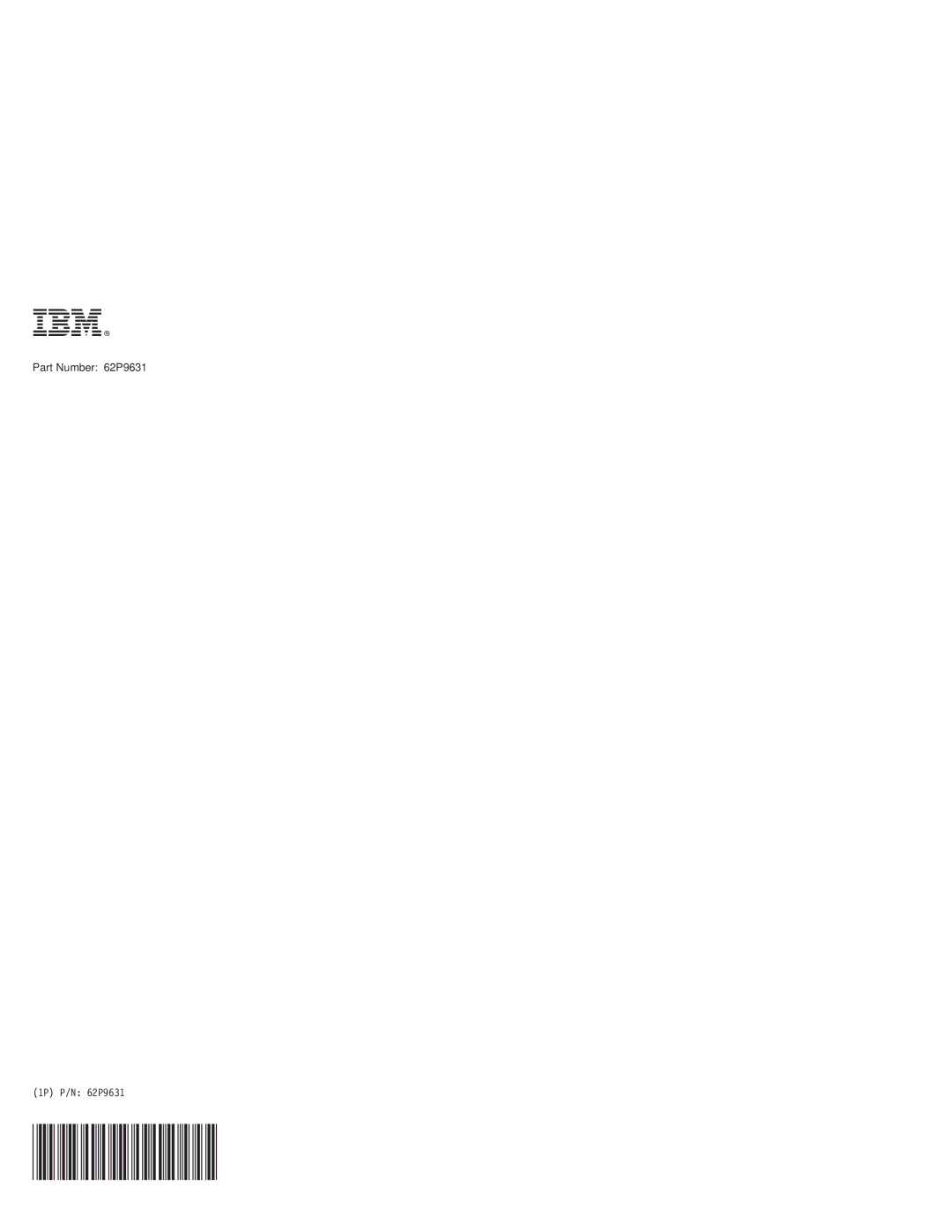 IBM T22, T21 manual Part Number 62P9631 1P P/N 62P9631 