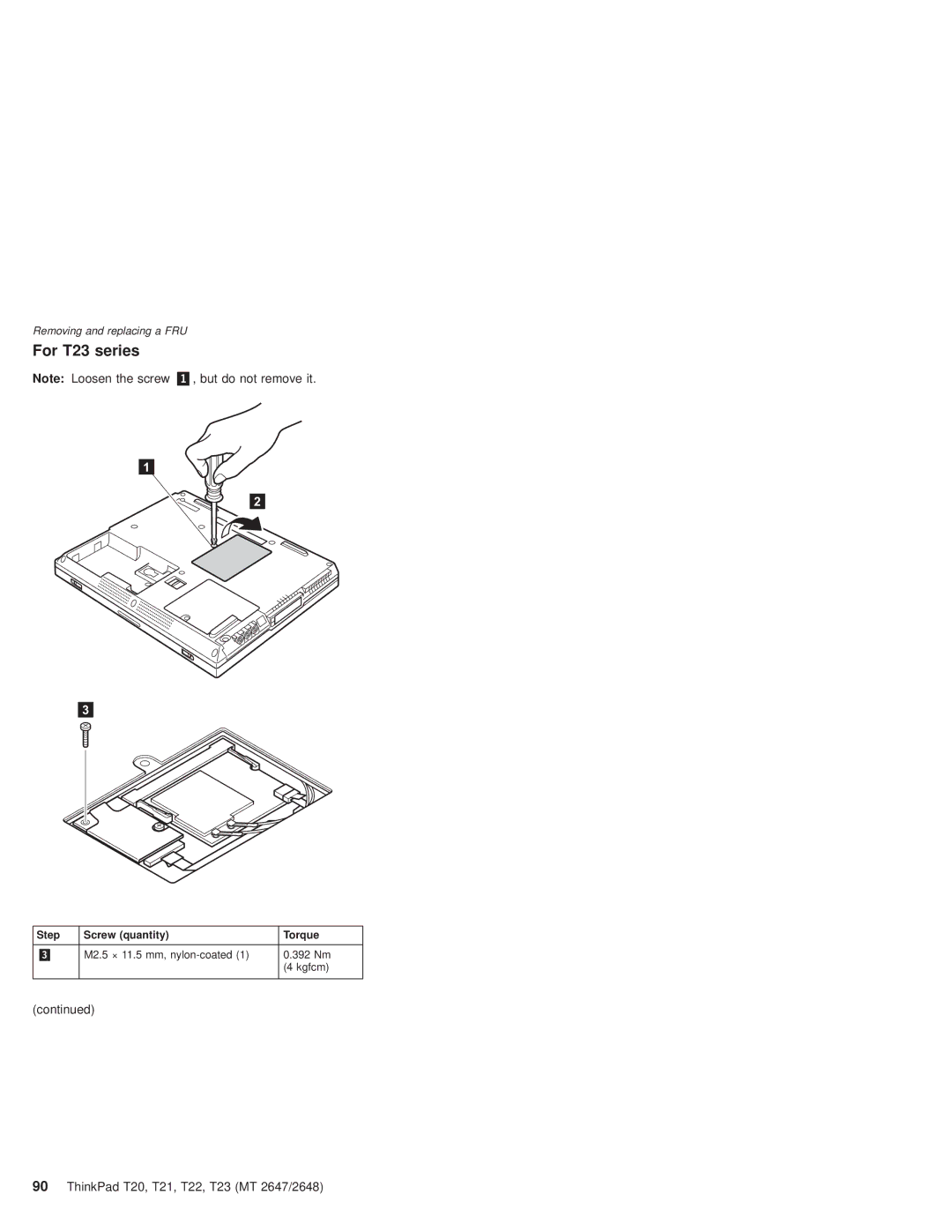 IBM T22, T21 manual For T23 series 