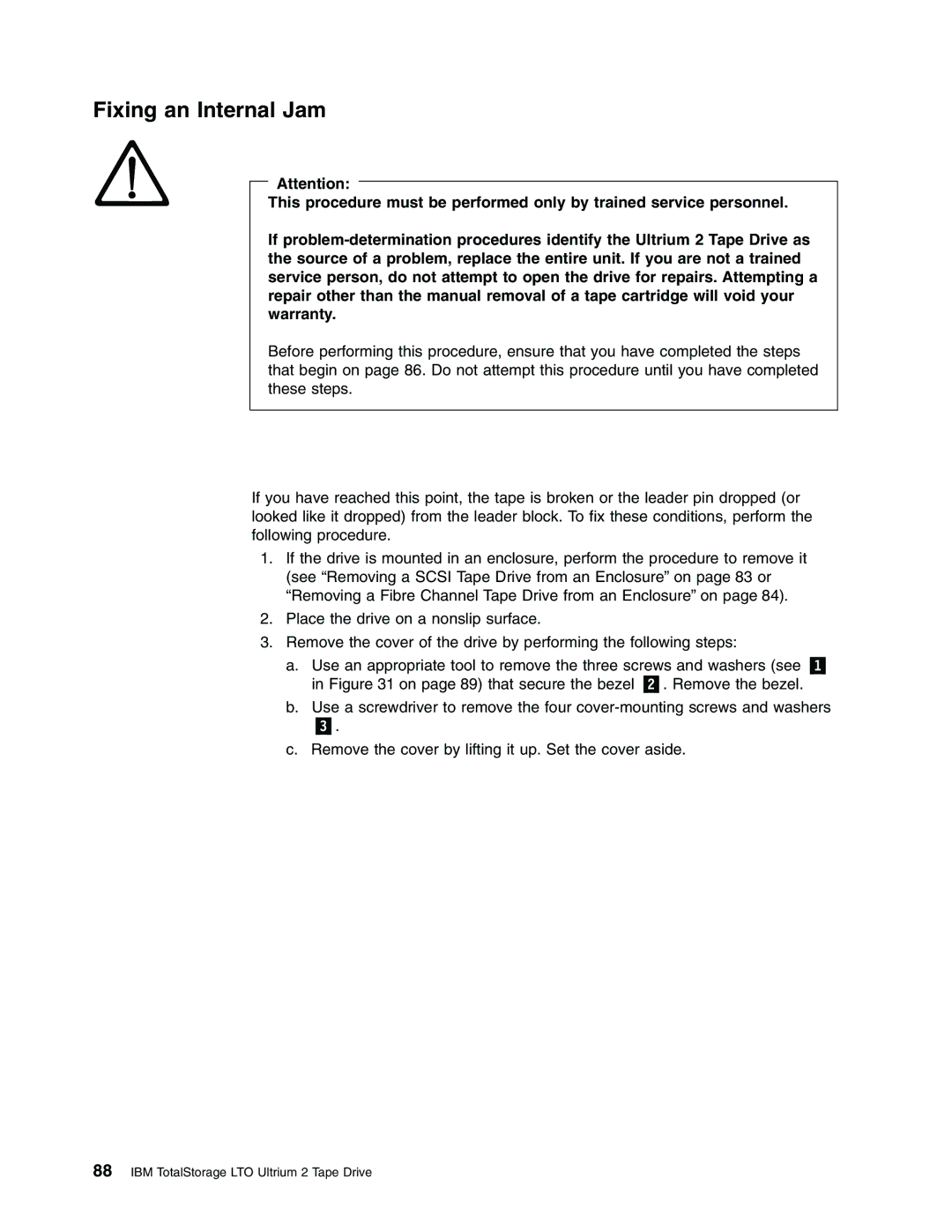 IBM T400F manual Fixing an Internal Jam 