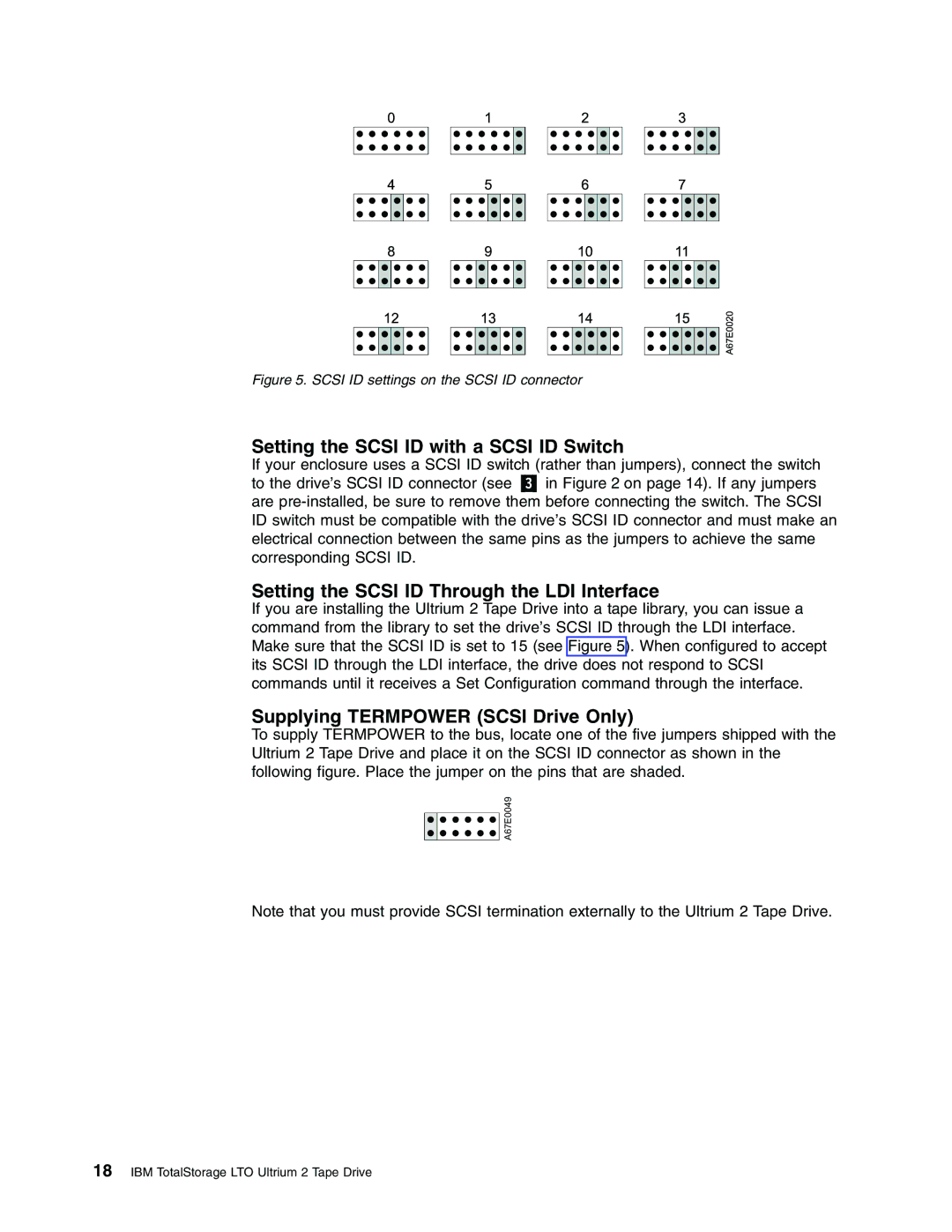 IBM T400F manual Setting the Scsi ID with a Scsi ID Switch, Setting the Scsi ID Through the LDI Interface 