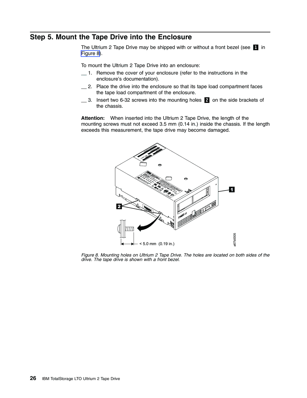 IBM T400F manual Mount the Tape Drive into the Enclosure 