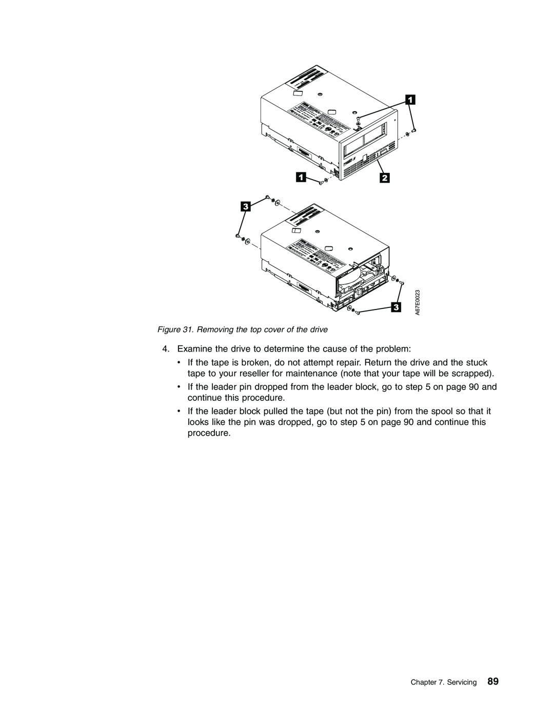 IBM T400F manual Examine the drive to determine the cause of the problem 