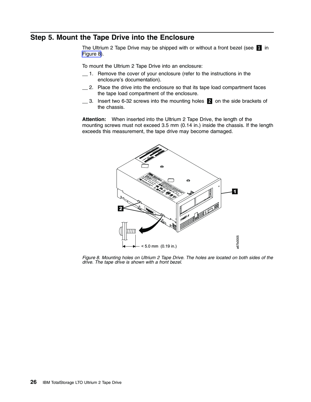 IBM T400F manual Mount the Tape Drive into the Enclosure 