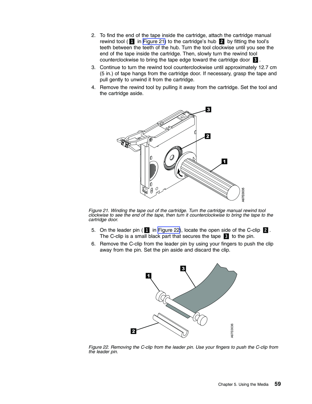 IBM T400F manual counterclockwise to bring the tape edge toward the cartridge door 