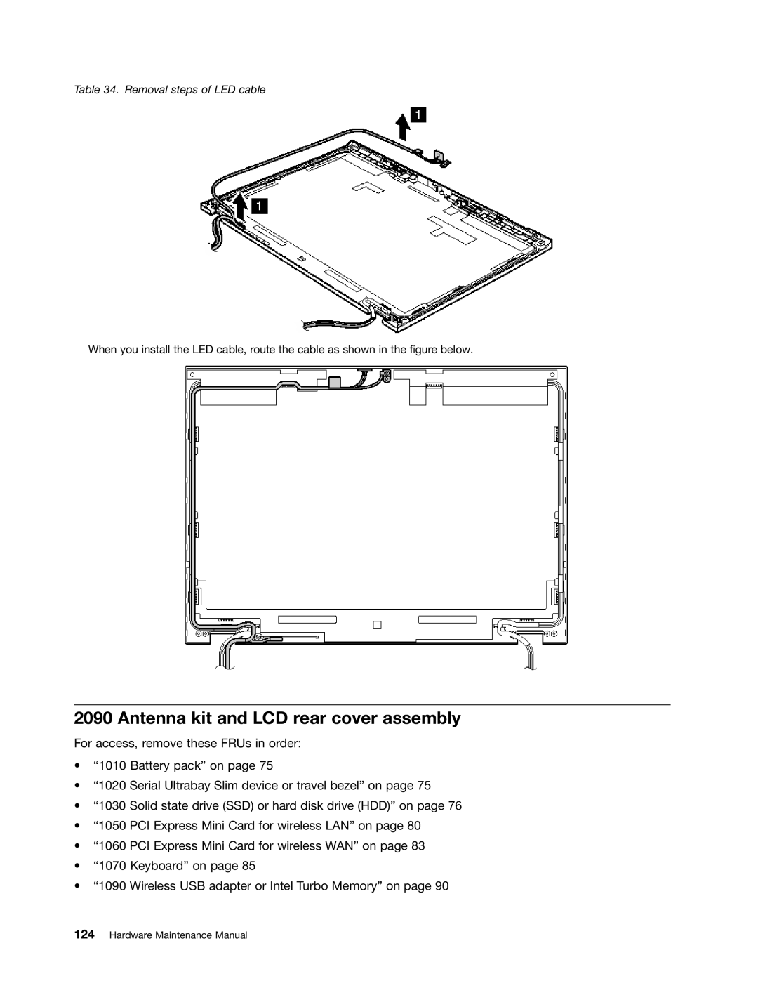 IBM T400S, T410SI manual Antenna kit and LCD rear cover assembly 