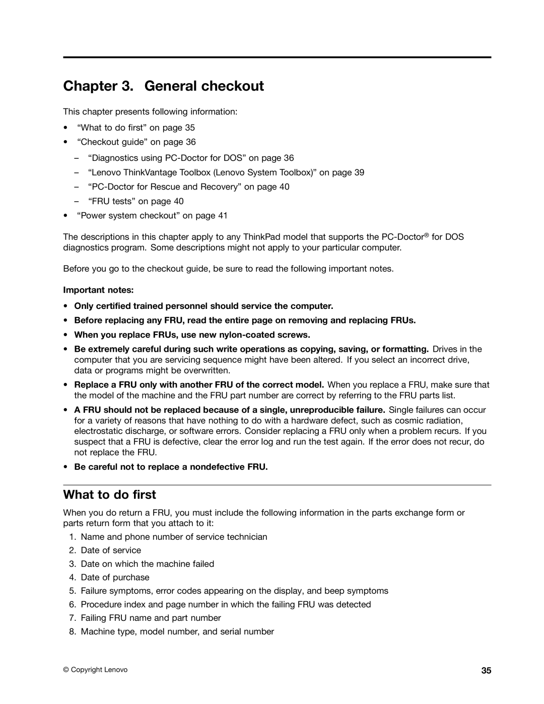 IBM T410SI, T400S manual General checkout, What to do first 